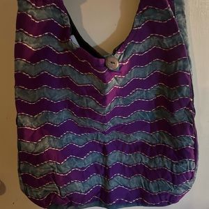 Bohemian Bag Large Purple and Denim